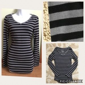 Striped long sleeve top